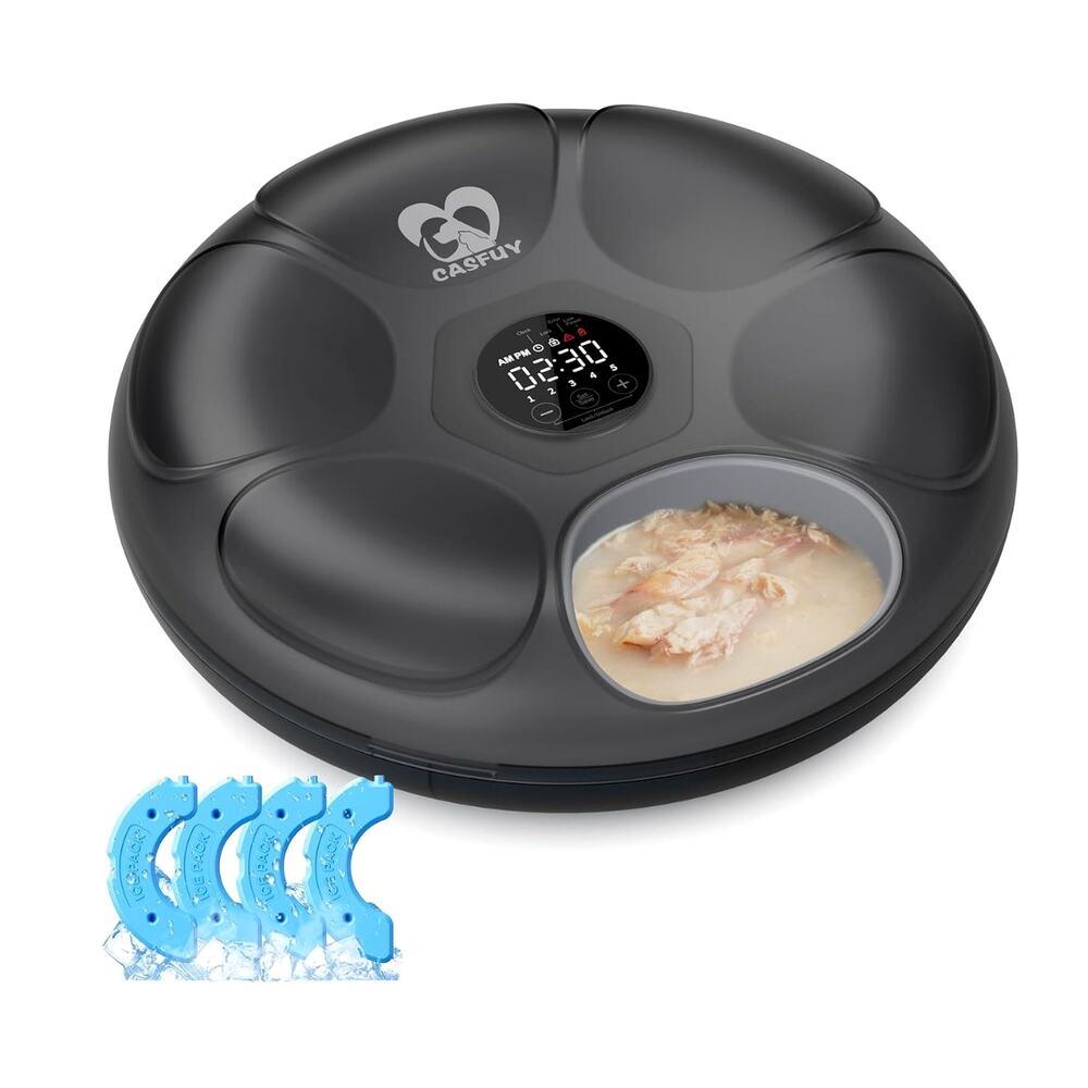 Automatic Cat Wet Food Feeder - Timed Food Dispenser with 4 Ice Packs Cordless